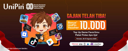 Gajian Telah Tiba! Top Up Game Pakai Pulsa dan Dapatkan Bonus UniPin Voucher 10Ribu!